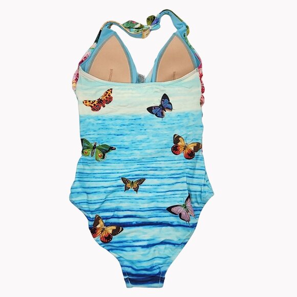 Johnny Was XS Costa Azul One Piece Swimsuit Butterfly Twist Floral New - Picture 3 of 6